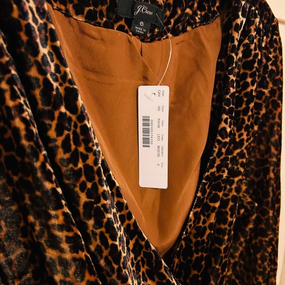 Rich brown and black animal print new velvet wrap dress by J Crew - Picture 2 of 3